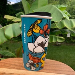 Starbucks floral traveler mug